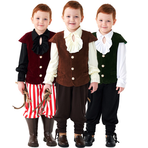 Vampire renaissance victorian pirate knight Children Halloween carnival costume for kids