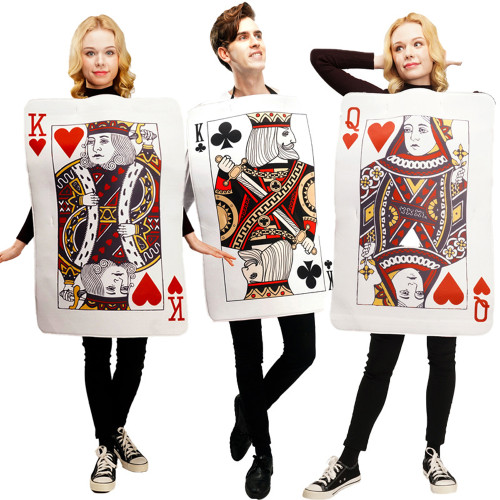 Poker Couple Funny Queen Clubs King of Hearts Cosplay Costume Halloween Carnival Suit