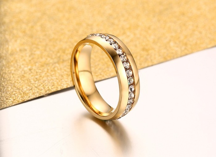 Stainless Steel CZ Wedding Rings