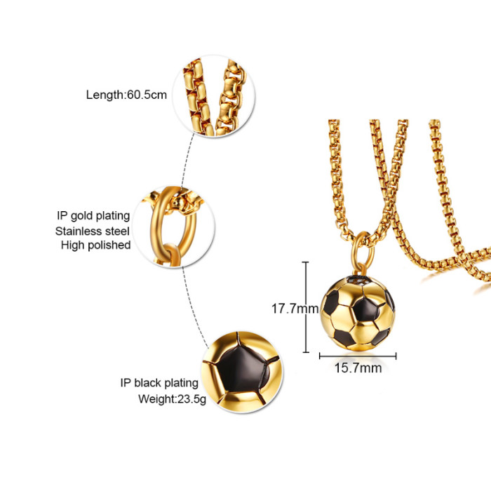 Wholesale Stainless Steel Mens Accessories Football Pendant