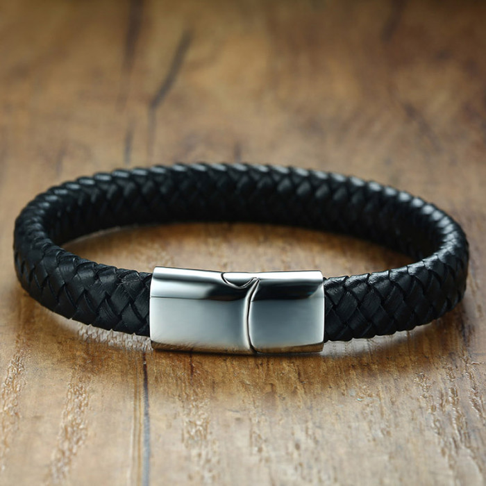Wholesale Stainless Steel His and Hers Leather Bracelets