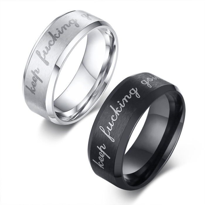 Wholesale Keep Fucking Going Stainless Steel Ring
