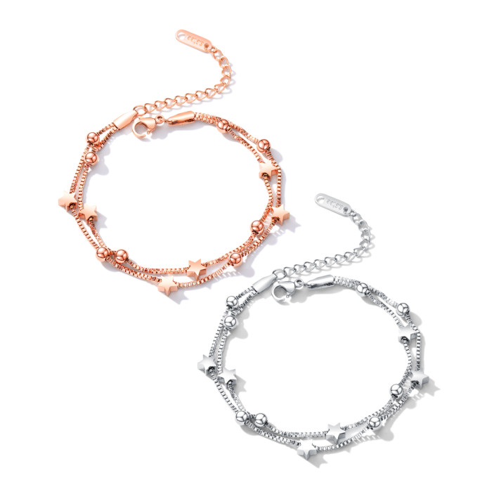 Wholesale Stainless Steel Womens Fashion Bracelet with Stars