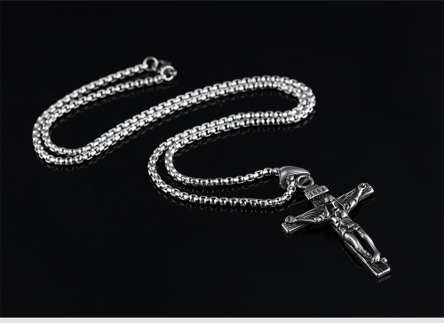 Steel Jesus Cross Necklace Wholesale