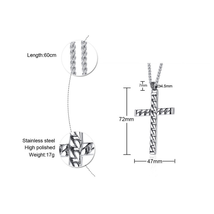 Wholesale Stainless Steel Cross Pendant for Men Women