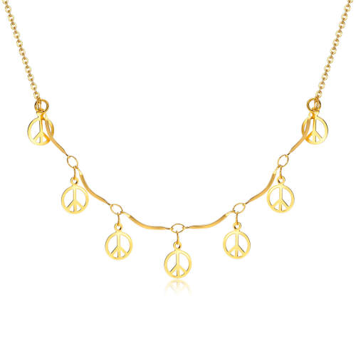 Wholesale Stainless Steel Peace Sign Necklace