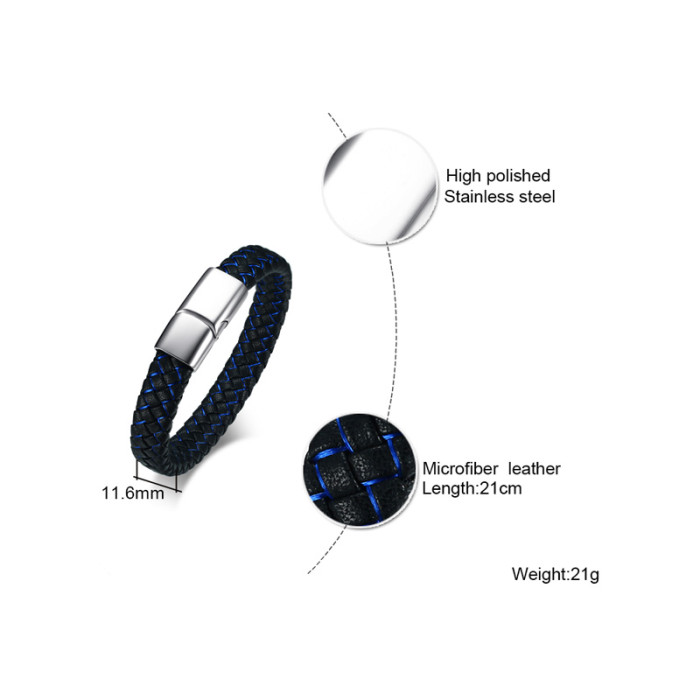 Wholesale Stainless Steel Leather Bands for Mens