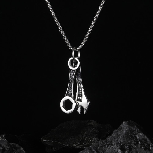 Wholesales Stainless Steel Mens Spanner Wrench Biker Pendant