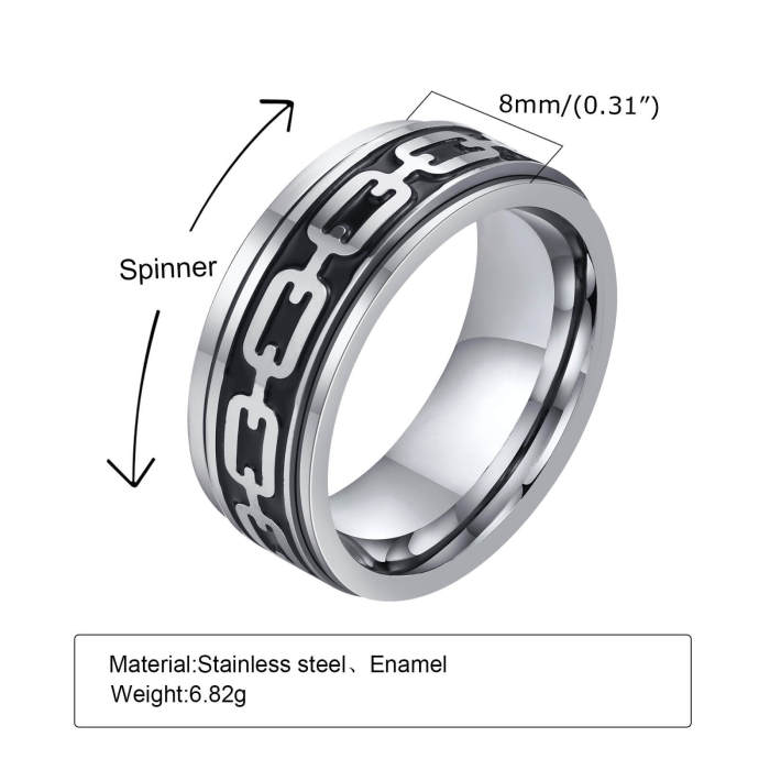 Wholesale Stainless Steel Chain Spinner Ring