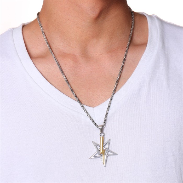 Wholesale Stainless Steel Star Pendant Necklace