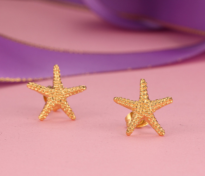 Wholesale Stainles Steel Starfih Stud Earrings for Women