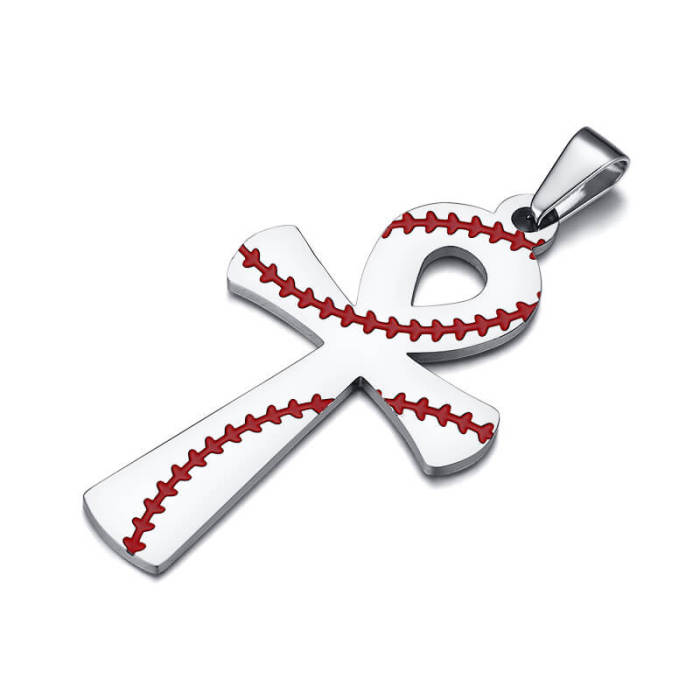 Wholesale Stainless Steel Baseball Pattern Anka Cross
