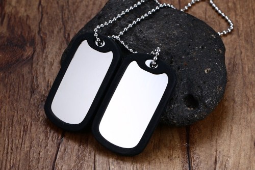 Wholesale Mens Stainless Steel Double Dog Tags Necklace (can be personalised)