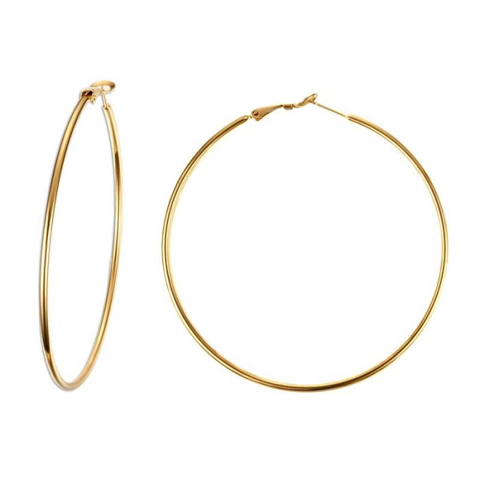 Stainless Steel Golden Hoops Earrings Wholesale