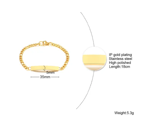 Wholesale Personalized Stainless Steel Charm Women ID Bracelet