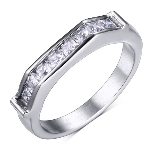 Wholesale Stainless Steel CZ Engagement Ring