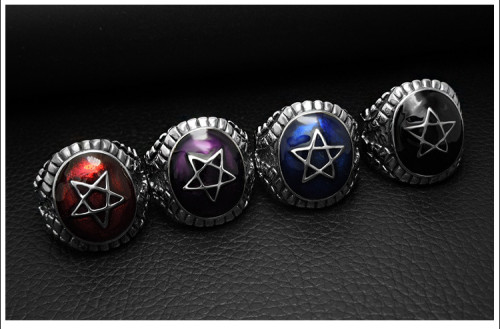 Wholesale Stainless Steel Enamel Star Rings for Men