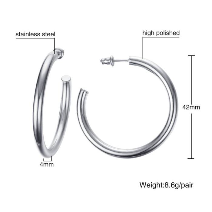Wholesale Stainless Steel Big Hoop Earrings