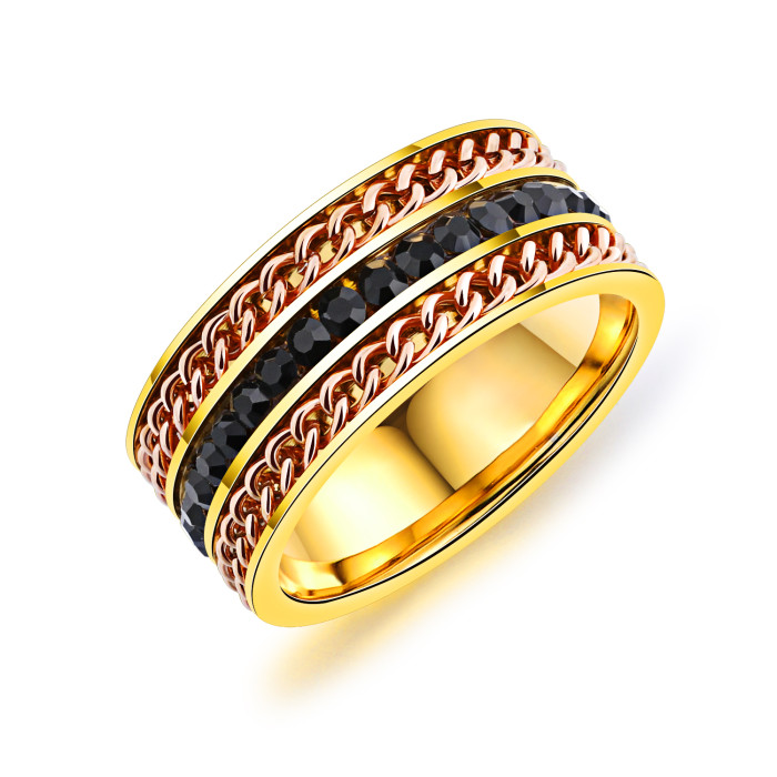 Wholesale Stainless Steel Cubic Zirconia Wedding Bands