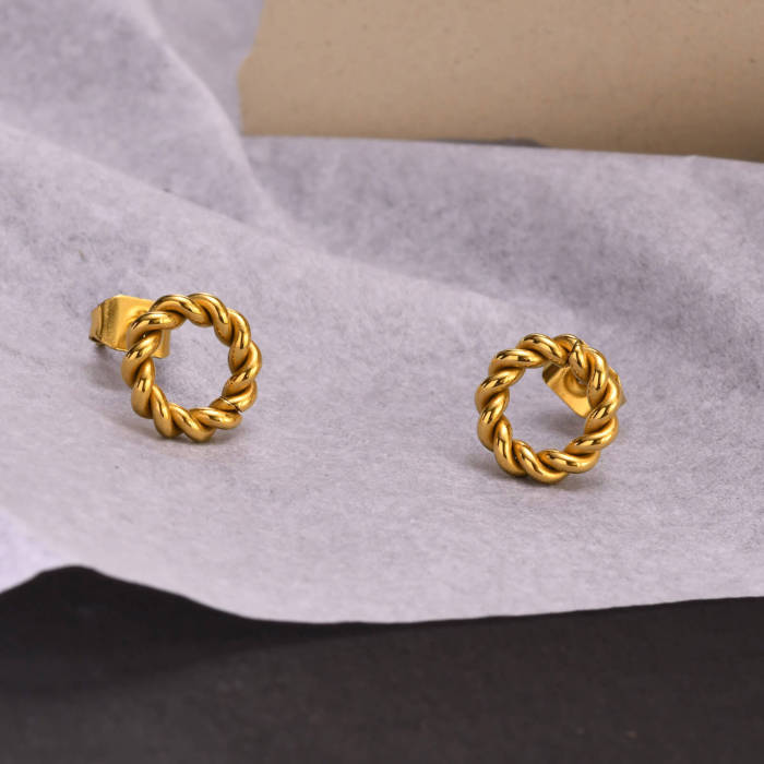 Wholesale Stainless Steel O Stud Earrings