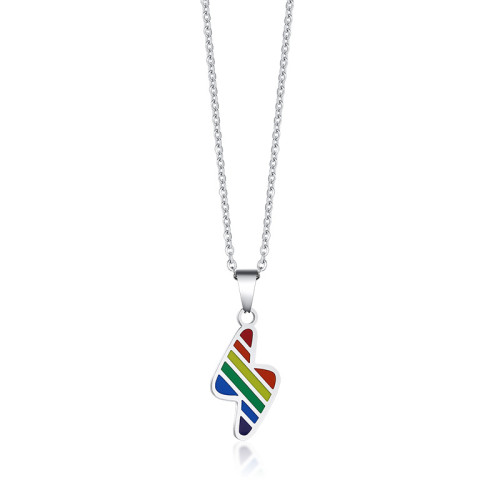 Wholesale Rainbow Lightning Pendant Stainless Steel