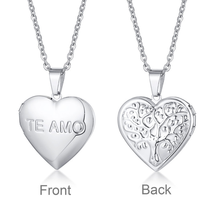 Wholesale Stainless Steel Womens Pendant Necklace Silver