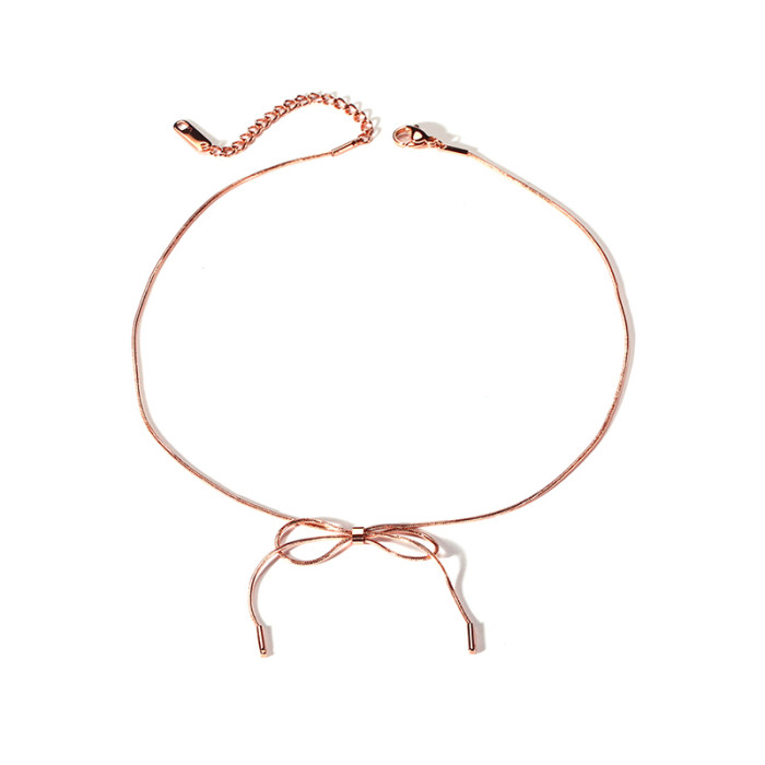 Wholesale Stainless Steel Bow Pendant Necklace
