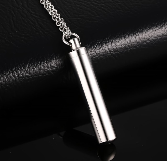 Stainless Steel Men Cylinder Pendant