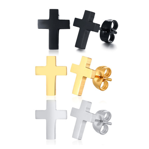 Wholesale Stainless Steel Mens Cross Earring