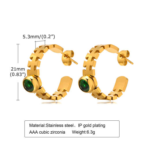 Wholesale Stainless Steel Earring with CZ