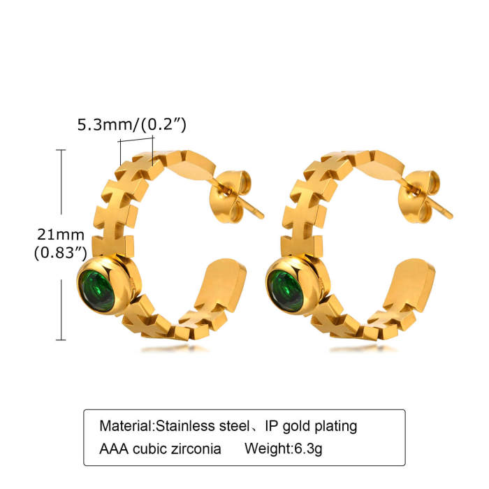 Wholesale Stainless Steel Earring with CZ