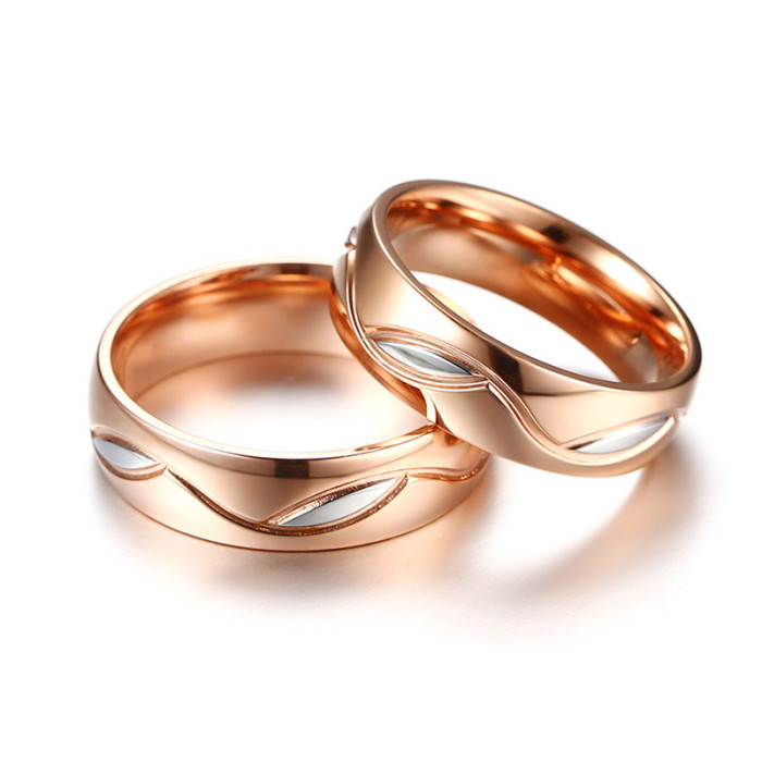 Wholesale Stainless Steel Rose Gold Couple Bands