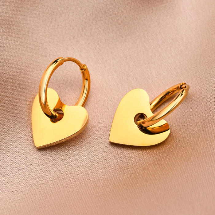 Wholesale Stainless Steel Hoop Earring with Heart