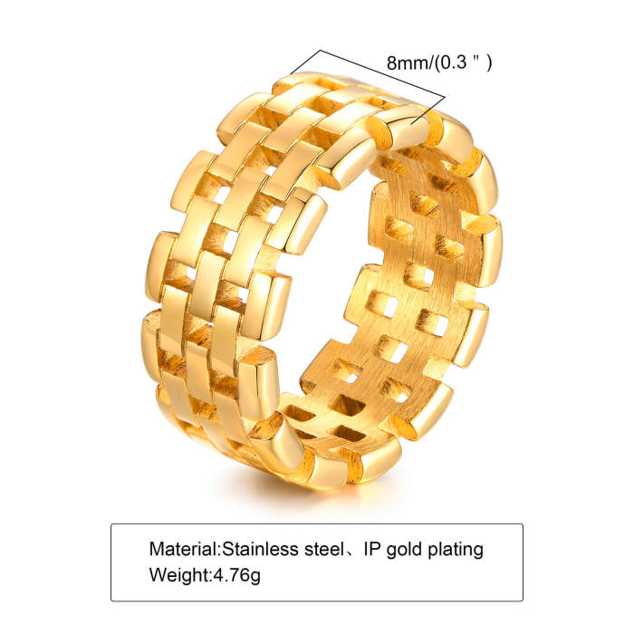 Wholesale Stainless Steel Women's Gold Band Rings