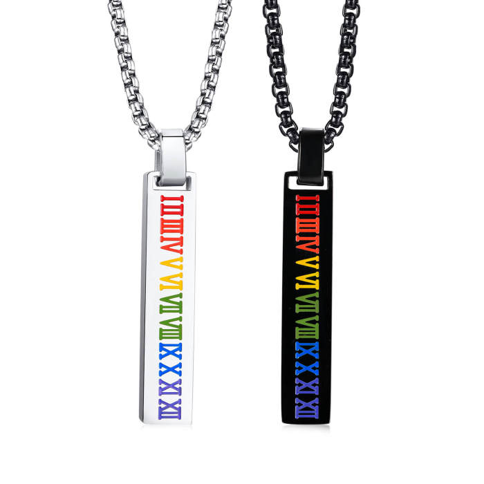 Wholesale Stainless Steel Roman Numeral Necklace