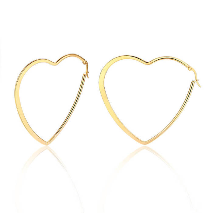 Wholesale Stainless Steel Heart Hoop Earrings