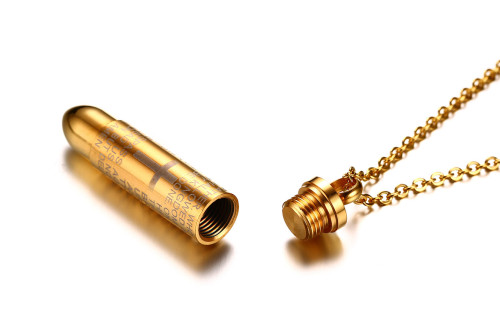Wholesale Stainless Steel Mens Scriptures Bullet Pendant