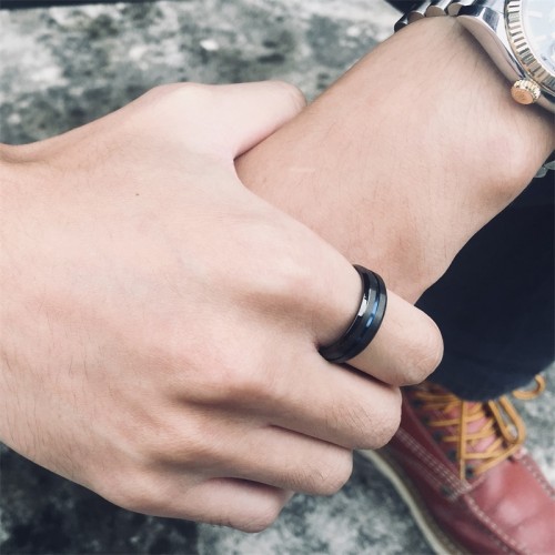 Wholesale Stainless Steel Men's Thin Blue Line Ring