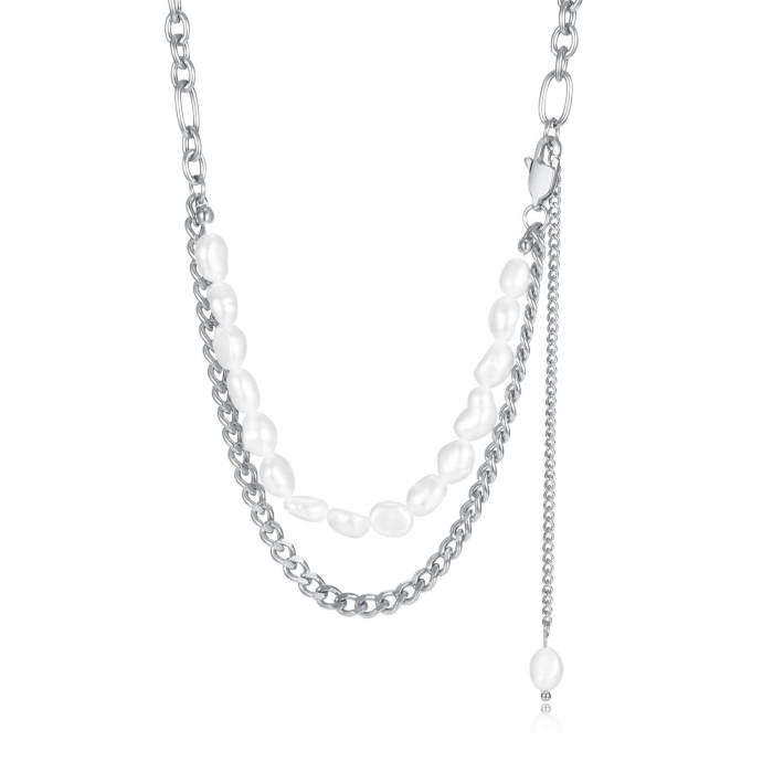 Wholesale Stainless Steel Chain and Pearl Necklace