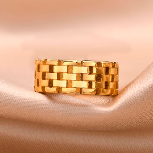 Wholesale Stainless Steel Women's Gold Band Rings