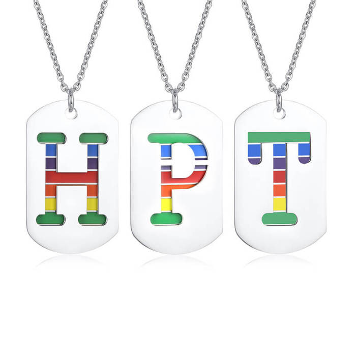 Wholesael Stainless Steel Rainbow Pride Dog Tag