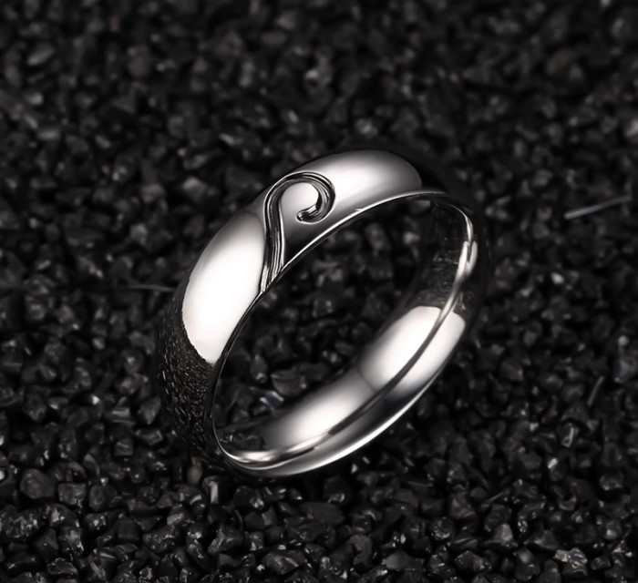 Stainless Steel Wedding Ring Engagement Ring Band Set
