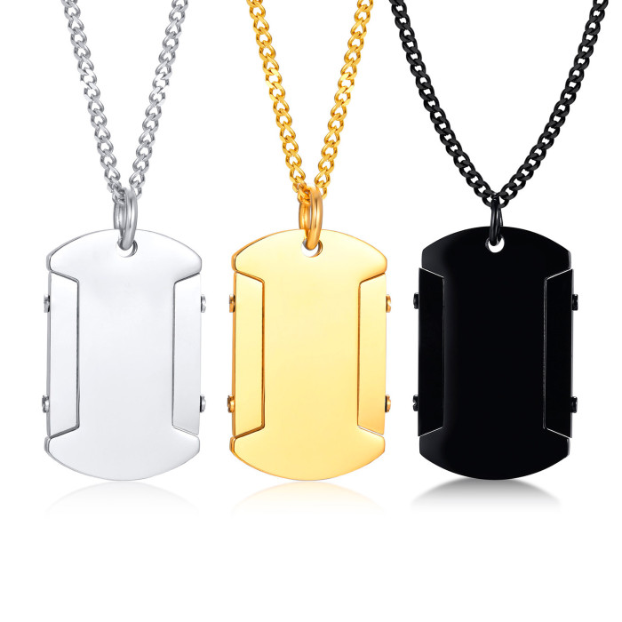 Wholesale Stainless Steel Custom Engraved Charm Pendant