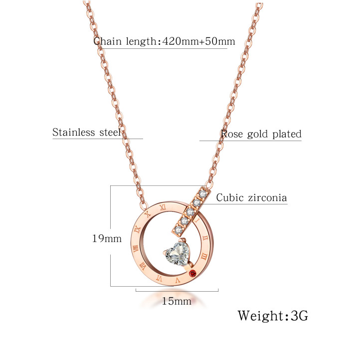 Wholesale Stainless Steel Womens Rose Gold Pendant Necklaces