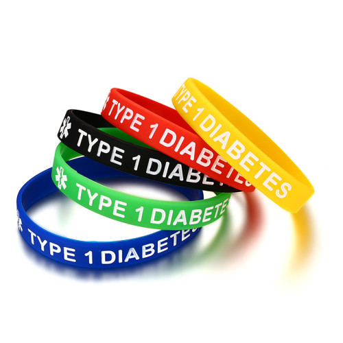 Wholesale Type 1/2 Diabetes Medical Alert ID Wristband Bracelet