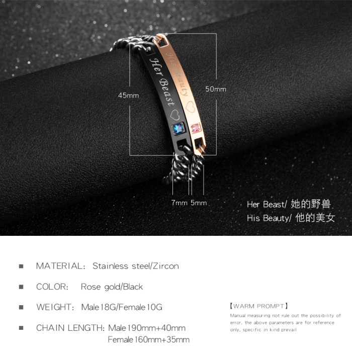 Wholesale Stainless Steel Cute Matching Bracelets for Couples
