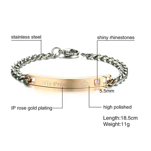 Wholesale Stainless Steel His and Hers Couple Bracelet