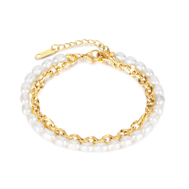 Wholesale Stainless Steel and Beads Bracelet