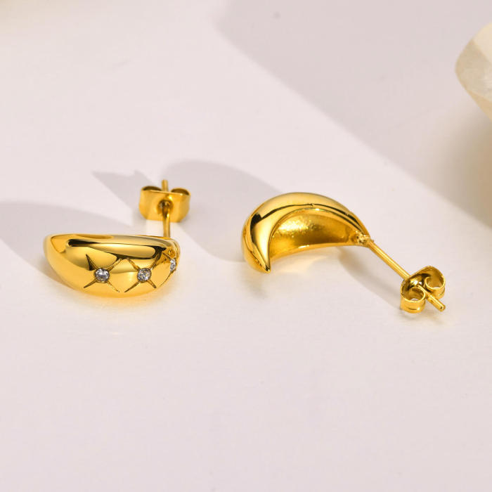 Wholesale Stainless Hypoallergenic Cubic Zirconia Stud Earrings