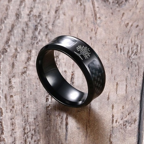 Black Steel Ring Wholesale Life Tree Ring